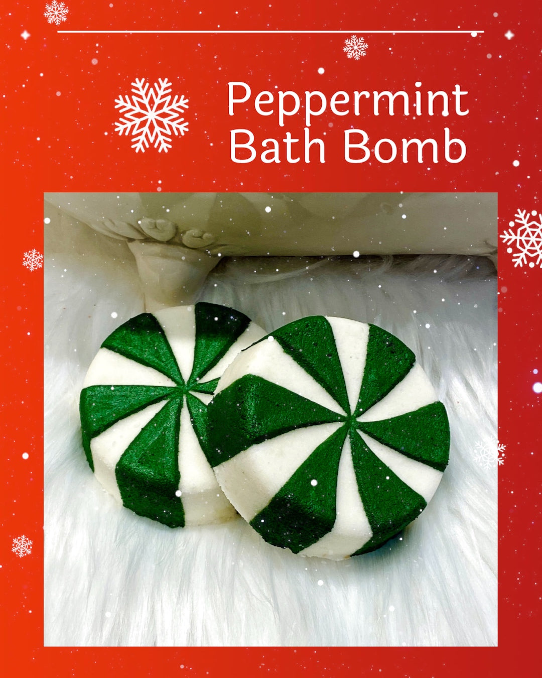 Peppermint Candy Bath Bomb - Green - Calla Lily Cosmetics + CL kids