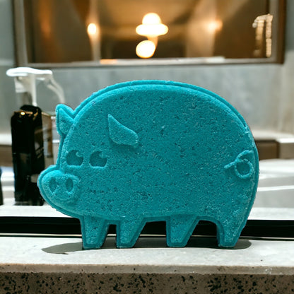 Piggy Bath Bomb - Teal - Calla Lily Cosmetics + CL kids