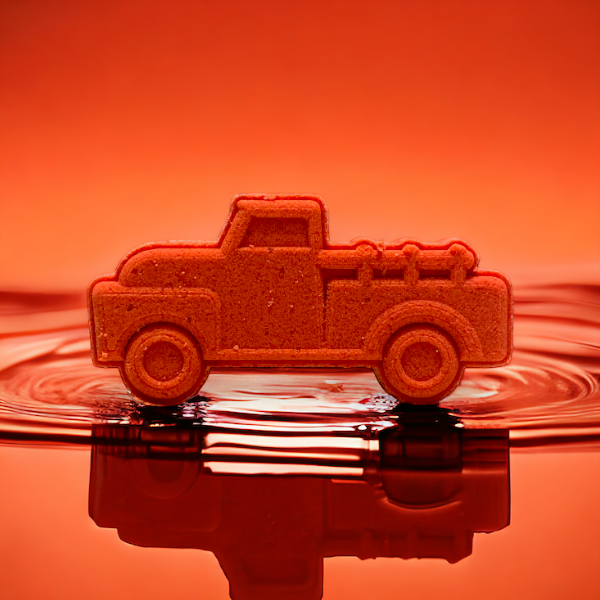 Vintage Truck Bath Bomb - Red Orange - Calla Lily Cosmetics + CL kids