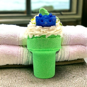 Ice Cream Cone Bath Bomb - Green - Sassy Citrus - Calla Lily Cosmetics + CL kids