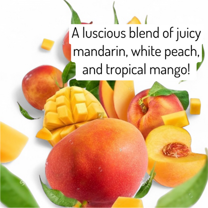 Calypso Sun Votive Candle scent despriton of calypso sun blean of mandarin, white peach, and mango.