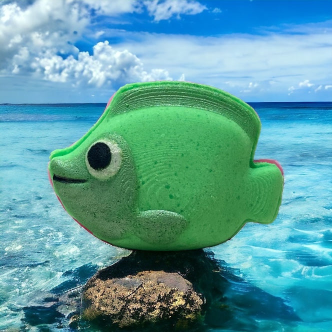 Fish Bath Bomb - Green - Calla Lily Cosmetics + CL kids