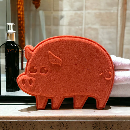 Piggy Bath Bomb - Red Orange - Calla Lily Cosmetics + CL kids