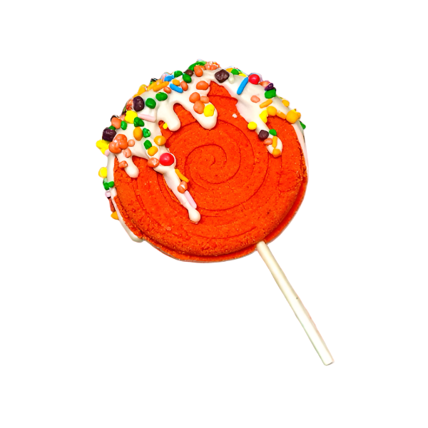 Lollipop Bath Bomb - Red Orange - Calla Lily Cosmetics + CL kids